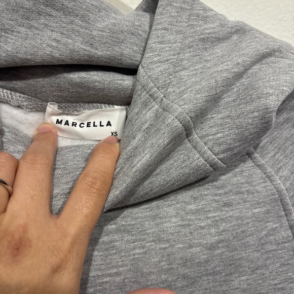 MARCELLA Grey Criss Cross Front Hoodie XS - Picture 2 of 5